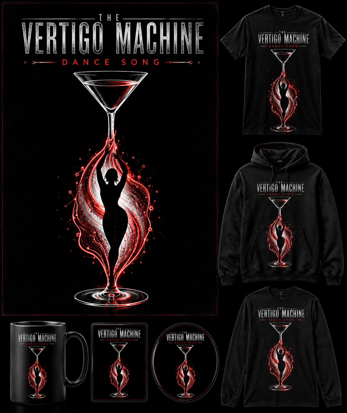 Dance Song Martini Glass